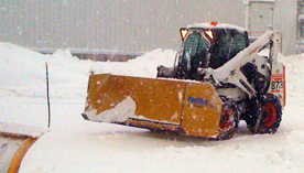 Bobcat bucket loader for snow removal